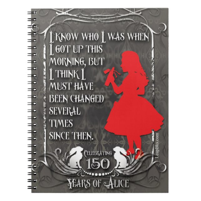 Alice-In-Wonderland Notebook "I Know Who I Was" (Front)