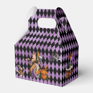 Alice in Wonderland on Halloween Violet Harlequin Favour Box