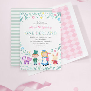 Alice in Wonderland   One-derland 1st Birthday Invitation