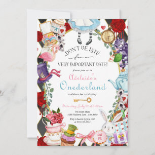 Alice in Wonderland - Onederland First Birthday I Invitation