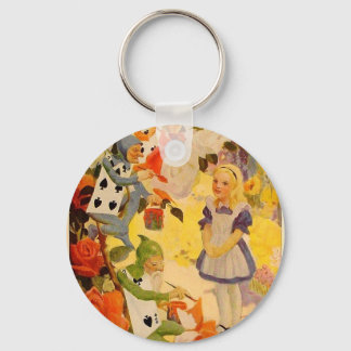 Alice in Wonderland: Painting the Roses Red Key Ring