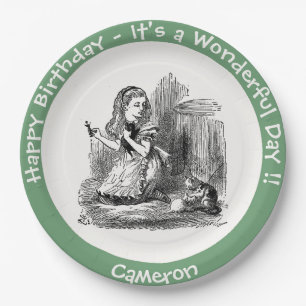 Alice in Wonderland Party - Alice and the Kitten Paper Plate