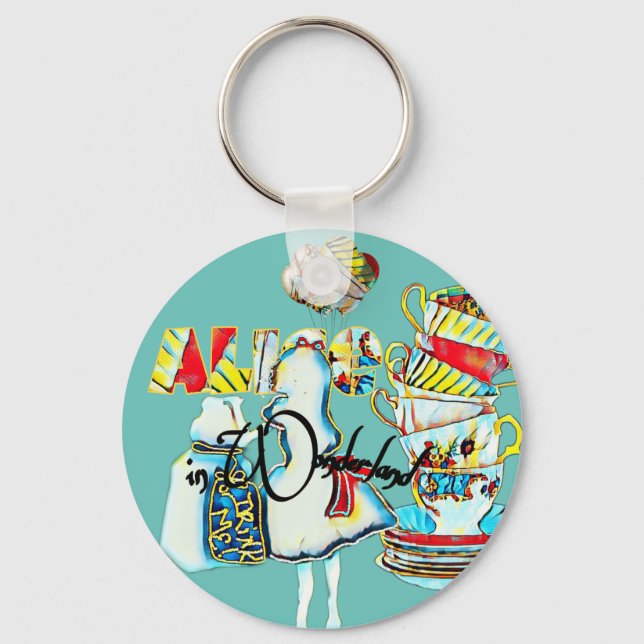 Alice in Wonderland party favour  Key Ring (Front)