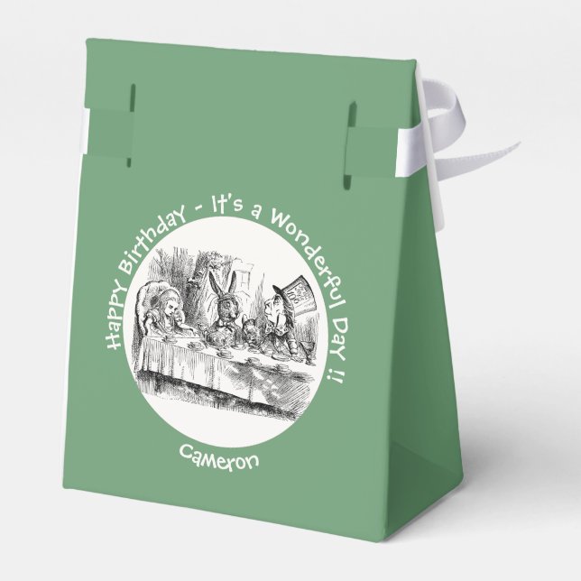 Alice in Wonderland Party - Mad Hatter's Tea Party Favour Box (Back Side)