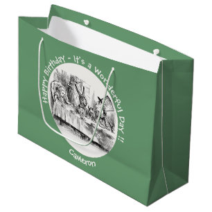Alice in Wonderland Party - Mad Hatter's Tea Party Large Gift Bag