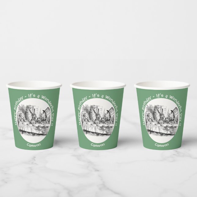 Alice in Wonderland Party - Mad Hatter's Tea Party Paper Cups (Multi)