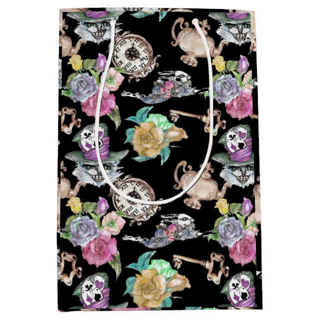 Alice in Wonderland Party Supplies Wrapping Paper Medium Gift Bag (Front)