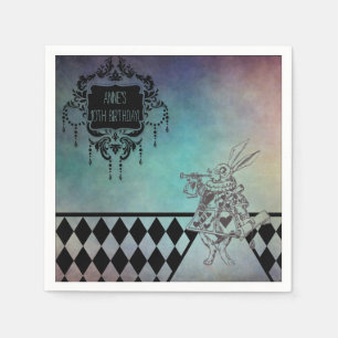 Alice in Wonderland Party White Rabbit Napkin
