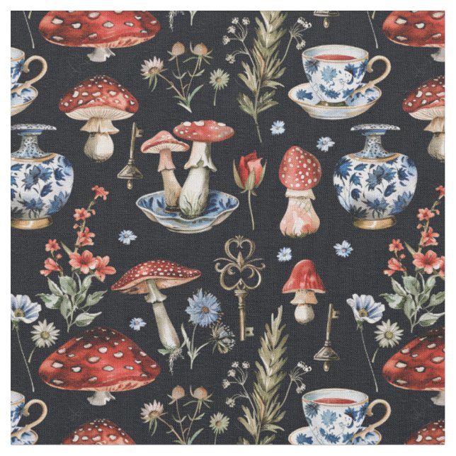 Alice in Wonderland Pattern Fabric (Close Up)