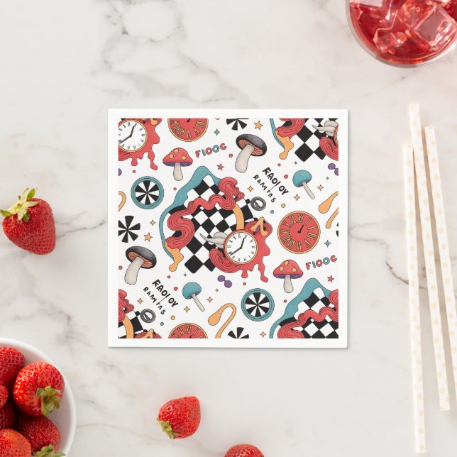 Alice in Wonderland Pattern  Napkin (Insitu)