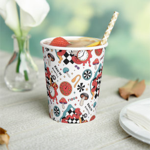 Alice in Wonderland Pattern  Paper Cups
