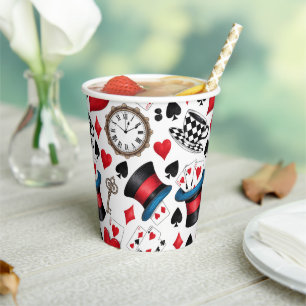 Alice in Wonderland Pattern  Paper Cups