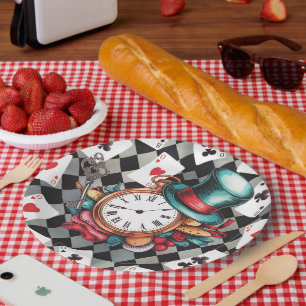 Alice in Wonderland Pattern Paper Plate