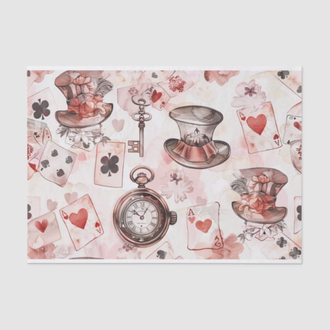 Alice in Wonderland Pattern Tissue Paper (Front)