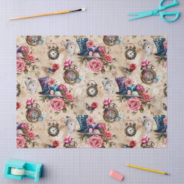 Alice in Wonderland Pattern Tissue Paper (Craft)