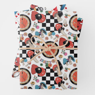 Alice in Wonderland Pattern Wrapping Paper Sheet