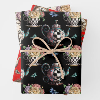 Alice in Wonderland Pattern Wrapping Paper Sheet