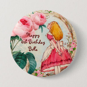 Alice in Wonderland Personalised Birthday 7.5 Cm Round Badge