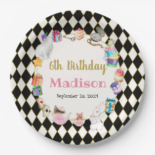 Alice in Wonderland Personalised Paper Plate