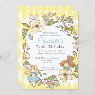 Alice in Wonderland Personalised Party Invitation