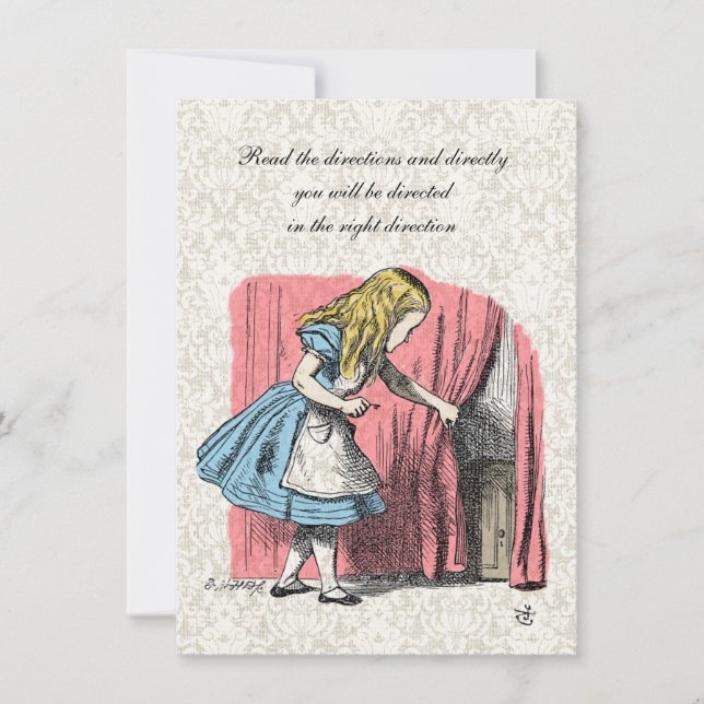 Alice in Wonderland Pink Flamingo Birthday Party Invitation (Front)