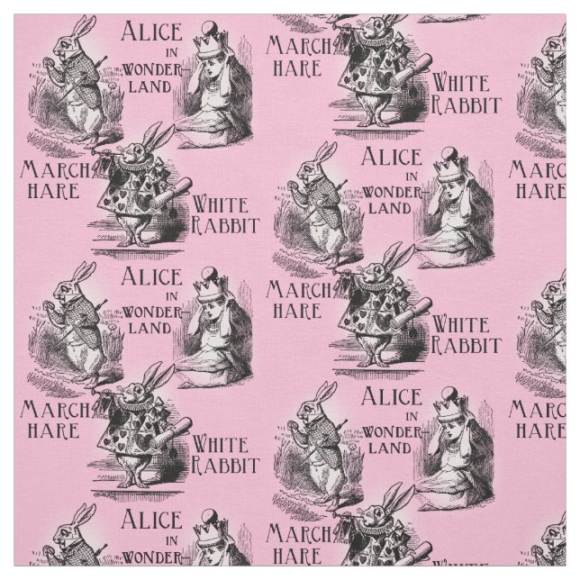 Alice in Wonderland Pink Textile Fabric (Swatch)