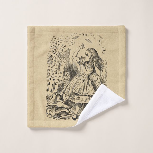 Alice in Wonderland Playing Cards Art Wash Cloth (Wash Cloth)