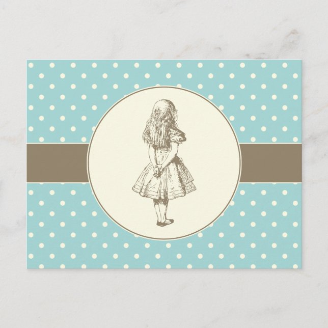 Alice in Wonderland Polka Dots Postcard (Front)