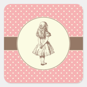 Alice in Wonderland Polka Dots Square Sticker