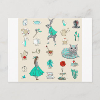 Alice in wonderland postcard
