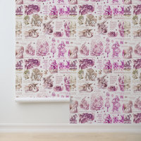 Alice in Wonderland Purple Beige Toile Nursery