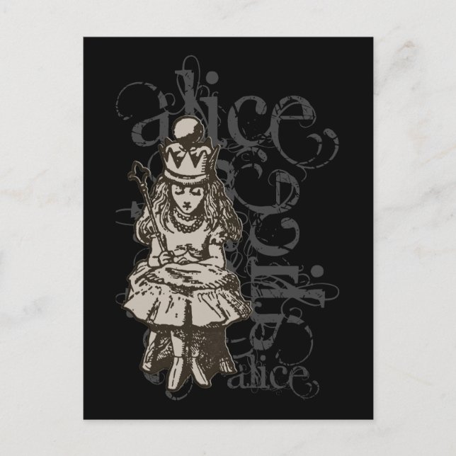 Alice In Wonderland Queen Alice Grunge (Single) Postcard (Front)