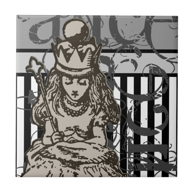 Alice In Wonderland Queen Alice Grunge Tile (Front)