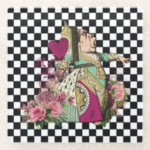 Alice in Wonderland Queen Glass Coaster