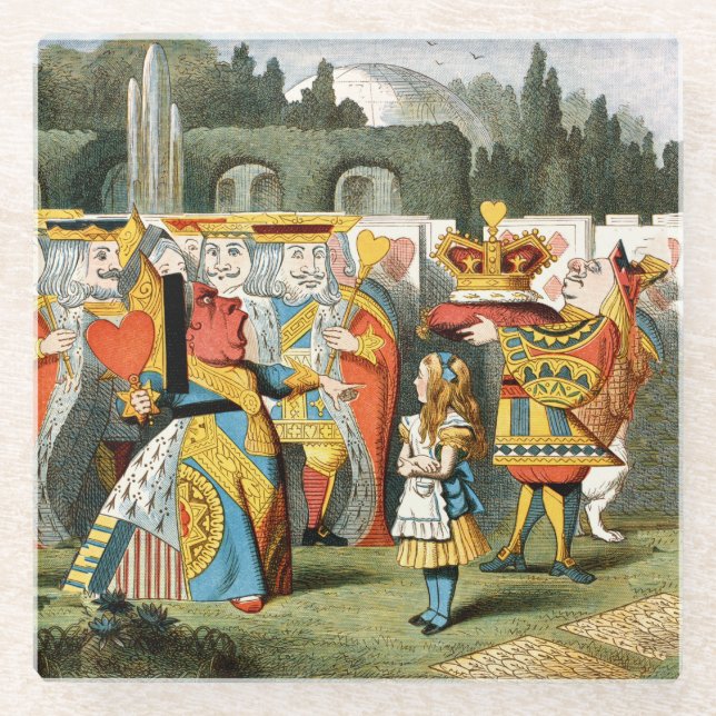 Alice in Wonderland Queen of Hearts Glass Coaster (Front)