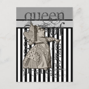 Alice In Wonderland Queen of Hearts Grunge Postcard