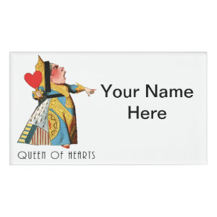 Alice in Wonderland Queen of Hearts Name Tag