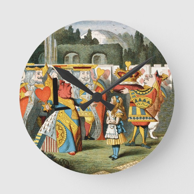 Alice in Wonderland Queen of Hearts Round Clock (Front)