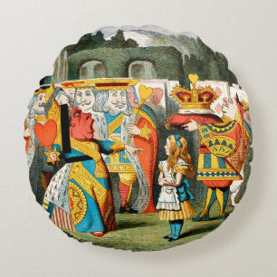 Alice in Wonderland Queen of Hearts Round Cushion