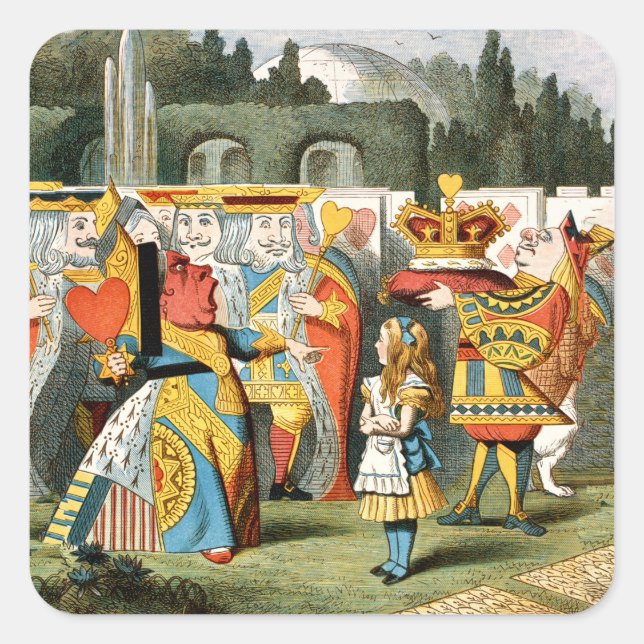 Alice in Wonderland Queen of Hearts Square Sticker (Front)
