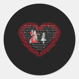 Alice In Wonderland Queen Of Hearts Valentine Hear Classic Round Sticker