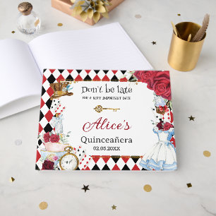 Alice in Wonderland Quinceanera Birthday Bridal  Guest Book