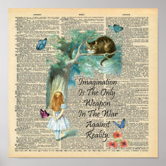 Alice In Wonderland Quote  Imagination  Dictionary Poster