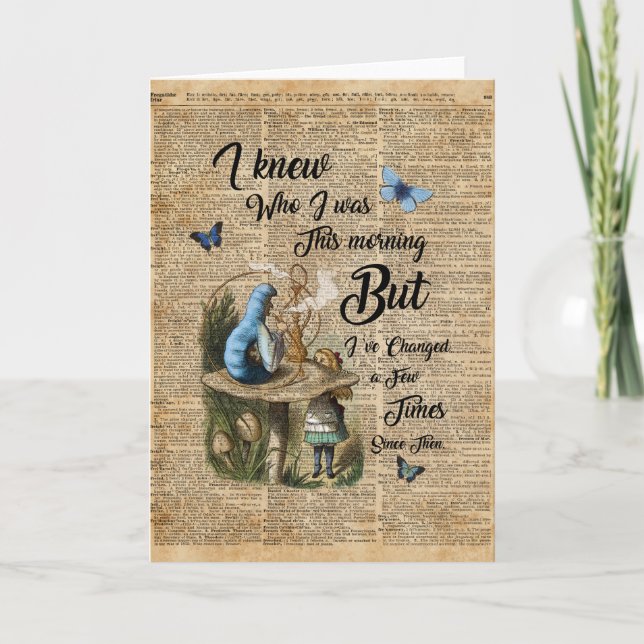Alice in Wonderland Quote Vintage Dictionary Art Card (Front)