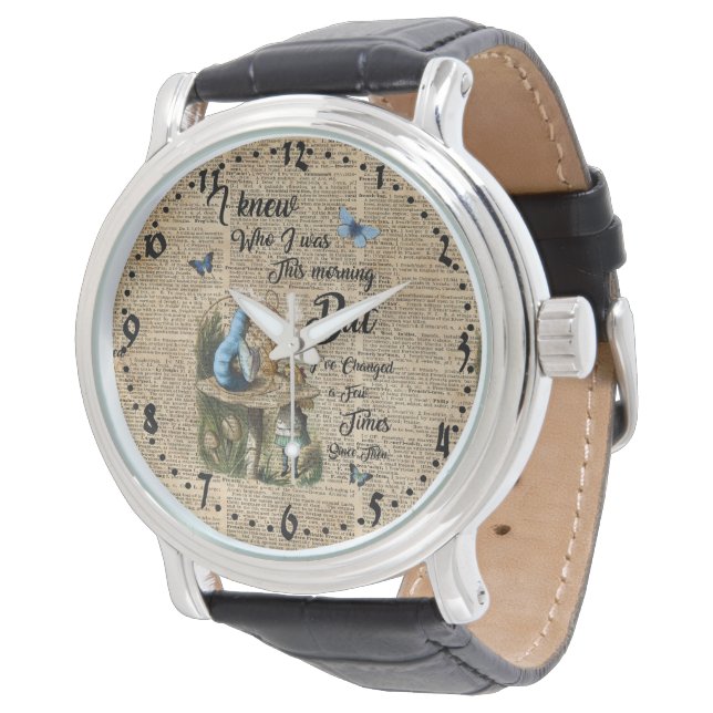 Alice in Wonderland Quote Vintage Dictionary Art Watch (Angled)