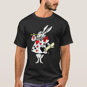 Alice In Wonderland Rabbit Easter  Bunny Playing M T-Shirt