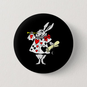 Alice In Wonderland Rabbit Easter Bunny Playing Mu 6 Cm Round Badge