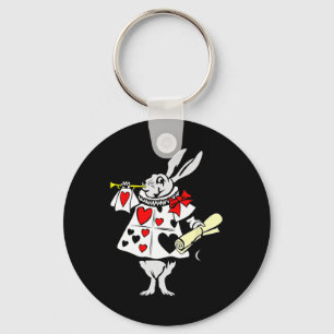 Alice In Wonderland Rabbit Easter Bunny Playing Mu Key Ring