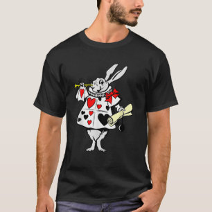 Alice in Wonderland Rabbit easter bunny playing mu T-Shirt