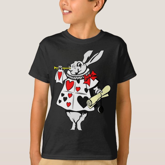 Alice In Wonderland Rabbit Easter Bunny Playing Mu T-Shirt (Front)